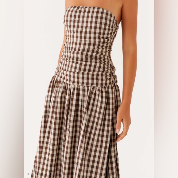 Peppermayo Exclusive - Carmel Maxi Dress - Brown Gingham (never worn) - Picture 6 of 6